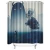 Mystical Forest Landscape Shower Curtain Vintage Nature Backdrop Dark Academia Tapestry Wall Hanging Home Decor Scenic Wall Art