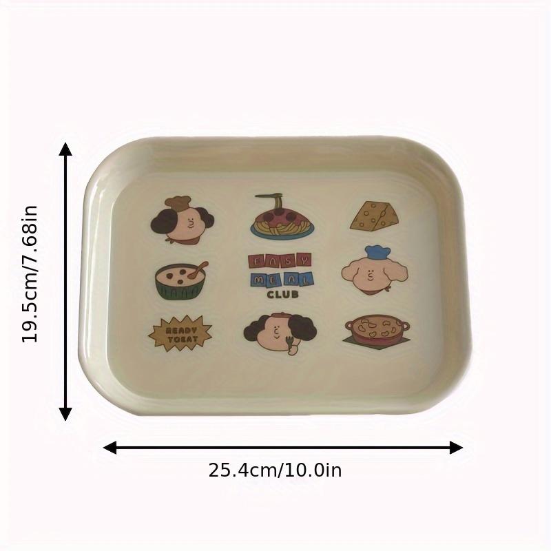 1 Pc Korean Ins Cute Cartoon Breakfast Plate Tray Table Snack Tray Household Tableware Photo Props
