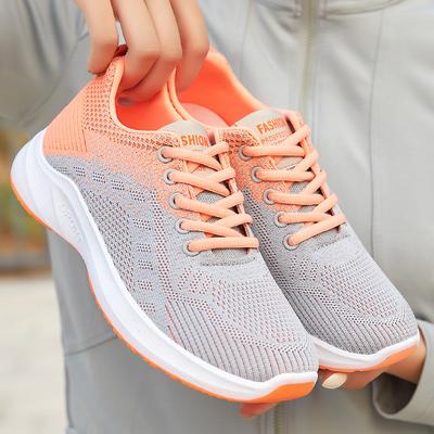 Sapatos femininos de verão novos casuais femininos respiráveis tecidos em fly sapatos de estudante moda tênis esportivos femininos