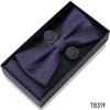 Classic Bowtie Bow Ties for Mens Butterfly Bowknot Pocket Square Cufflinks Suit Set Bussiness Accessories