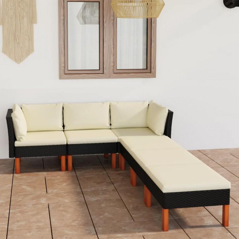 Day and Night - Day and Night Garden Furniture Set 6 Pieces and Black Synthetic Rattan Cushions