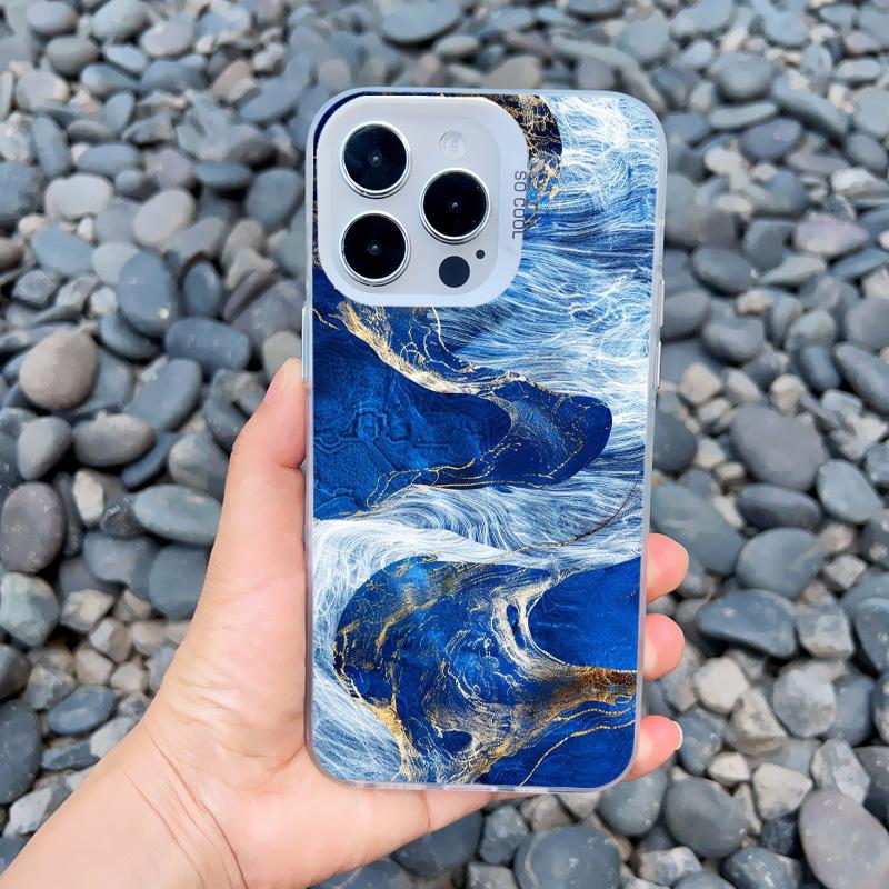 Ocean Waves Sea Water Creative Phone Case For iPhone Case 16 15 14 Pro Max Plus 13 Mini 12 11 Pro Max Shockproof Laser Covers