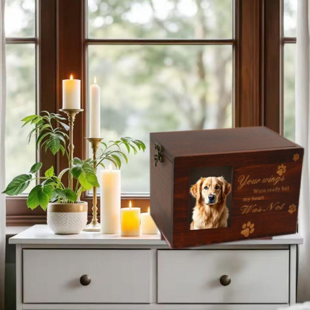 With Photo Frame Pet Commemorative Urn Personalized Pet Cremation Urn  Sympathy Gift