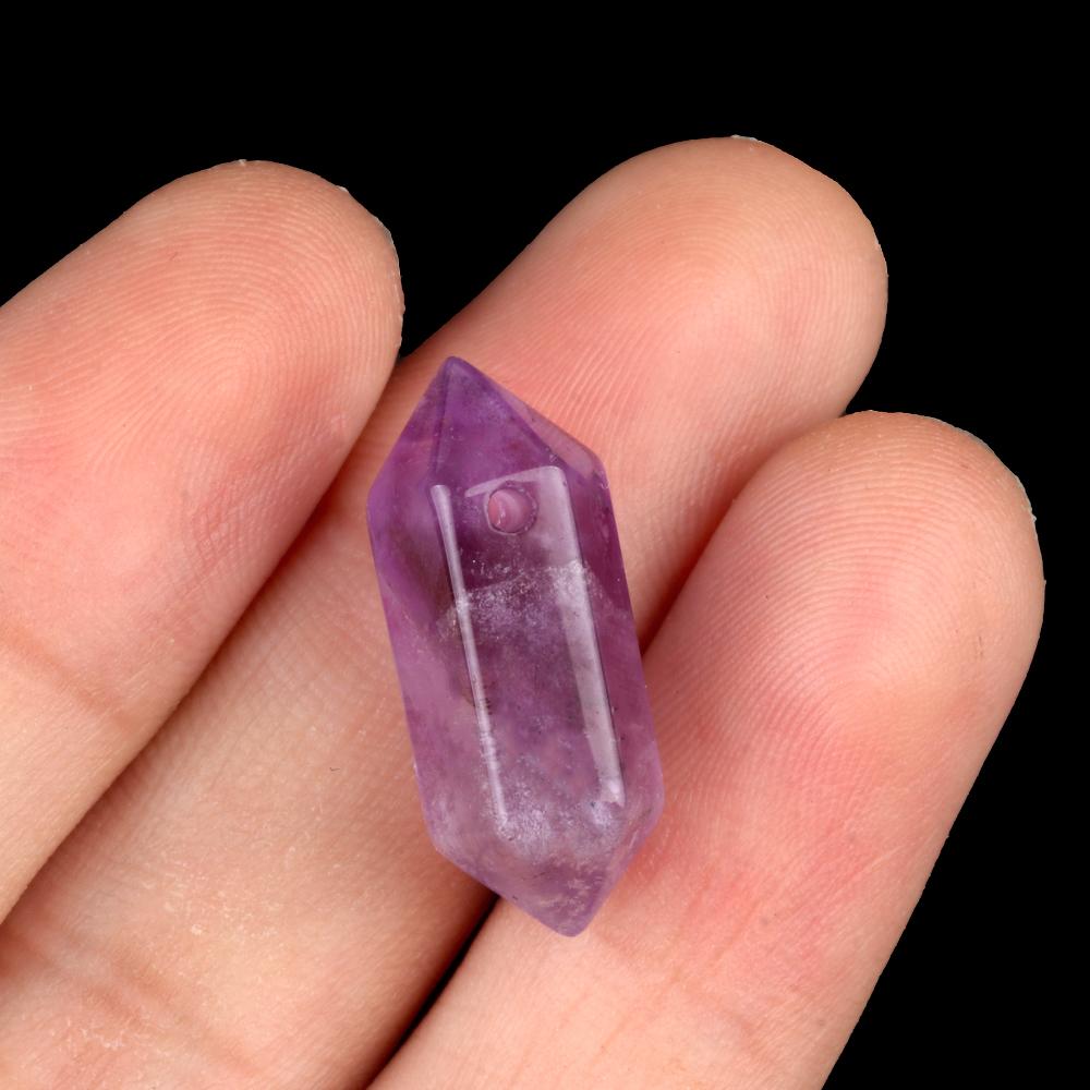 2Pcs Earrings Pendant Natural Stone Hexagonal Column Single-Hole Pendant For Jewelry Making DIY Earrings Necklace Accessory