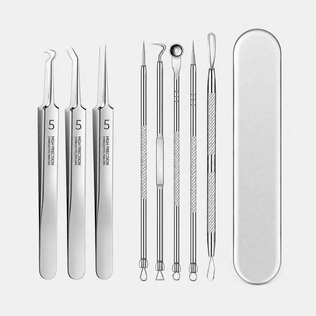 Ultra-Fine Tweezers Blackhead & Pimple Extraction Needle Set – Pointed Tip Beauty Tool for Acne Treatment