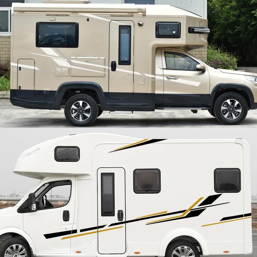 6Pcs Motorhome Stripes Vinyl Stickers For Camper Van Horsebox Caravan RV Auto Tuning Accessories Graphics Car Decoration Decals