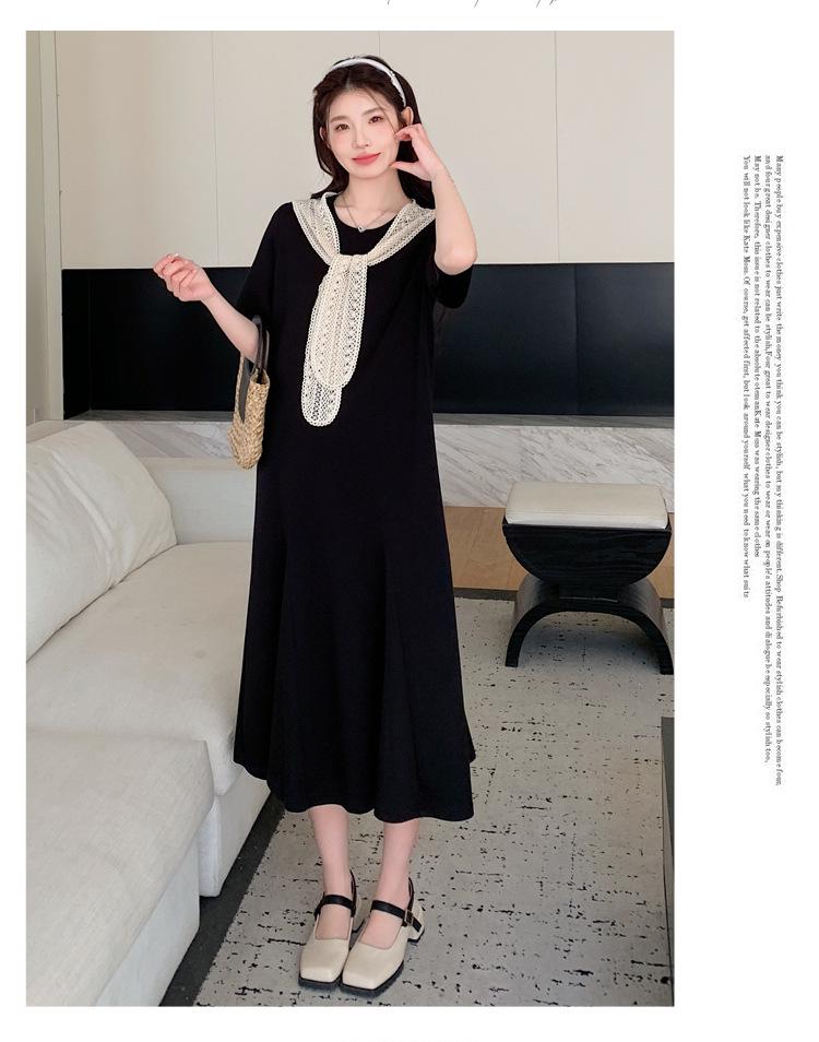Maternity Summer Shawl Dress Faux Two-Piece 2026: New French Loose Long Skirt