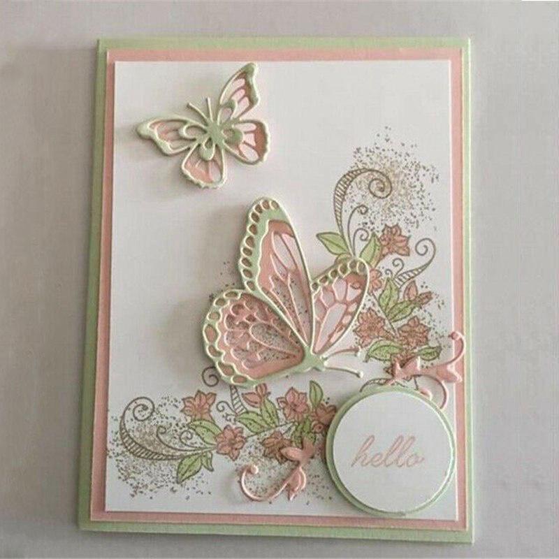 4ks/sada Motýli Kovové řezací šablony Šablona pro DIY Scrapbooking Fotoalbum Embosování Papírové karty Řemesla Výřezy