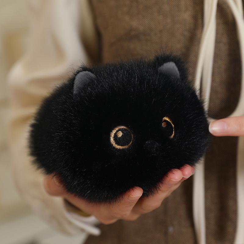 20cm Cute Cat Plush Toy Black Cat Siamese Kitten Calico Cat Plush Doll Decompression Round Cat Stuffed Toy Kid Birthyday Gift