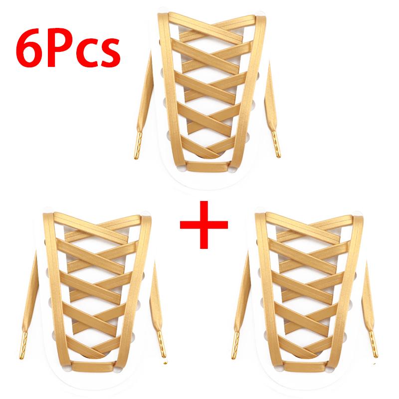 New Gold Silver Flat Rope Shoelace Luxury Faux PU Leather Shoelaces Metal Head Sneakers Casual Shoes Laces 80/100/120/140/160cm