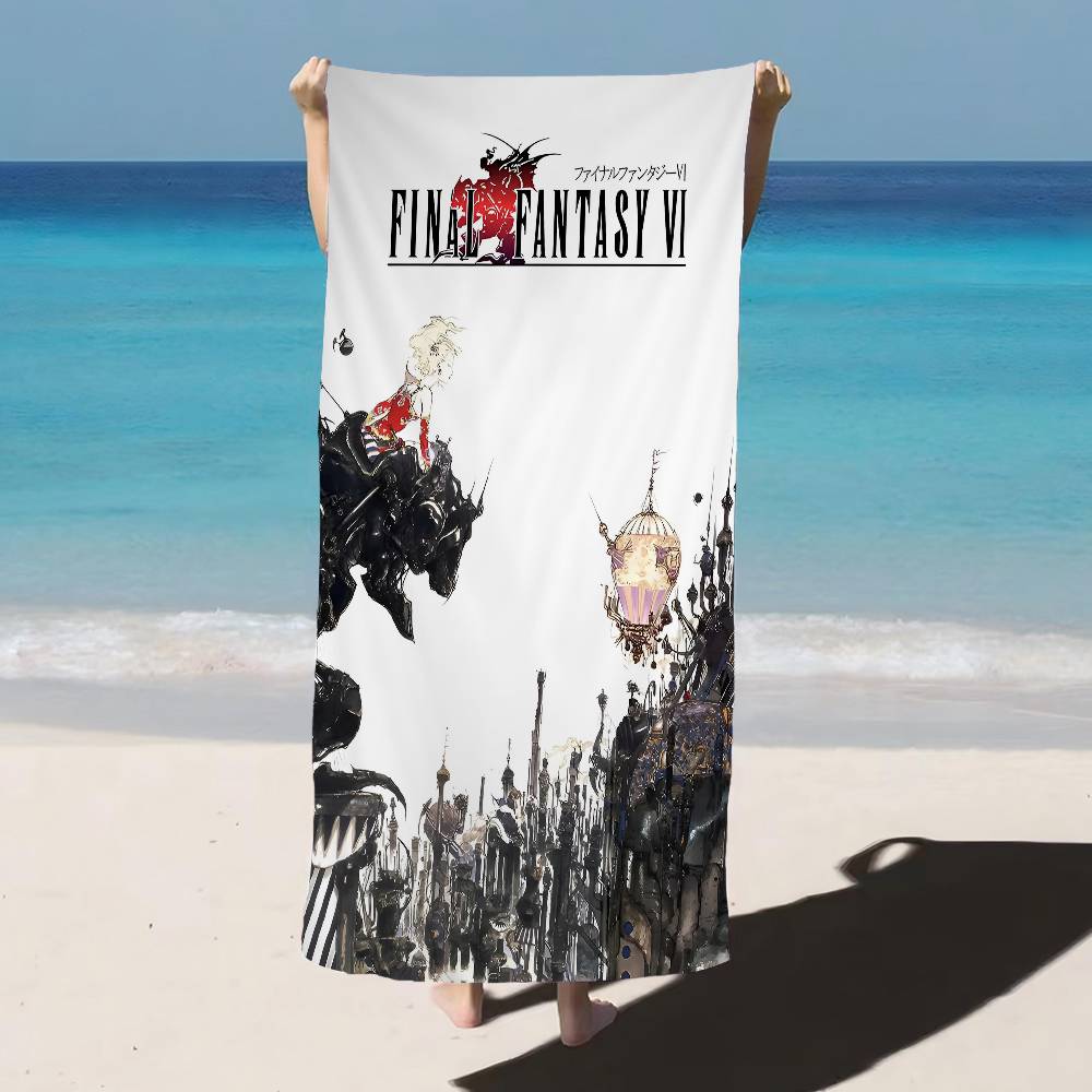 F-Final F-Fantasy Anime Bath Towel Microfiber Soft Water Absorbing Breathable For Girl Kids Decorative Cartoon Beach Towel
