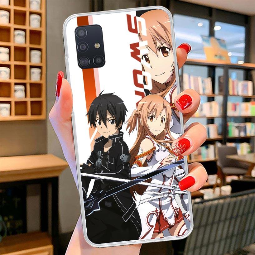 Anime Sword Art Online SAO Cover Phone Case For Samsung Galaxy A12 A22 A32 A52 A72 A02S Phone Case Note 20 Ultra 10 S10 Plus A51