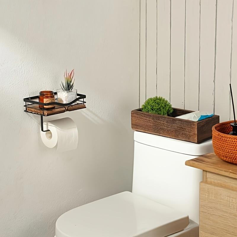 In-Stock Wall-Mounted Toilet Paper Holder for Bathroom & Hotel, Multi-Purpose Floating Shelf for Home Toilet, Roll Paper Storage