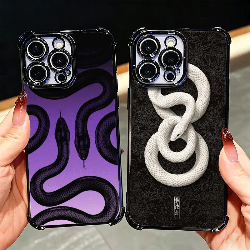 Schwarze Schlangen-Doodle-Vergoldung Handyhülle Für Xiaomi Poco X5 X6 X7 X8 Pro Max F8 Ultra F7 M8 M7 M5S Redmi 15C 15 14C 13C 13 X3 12C F