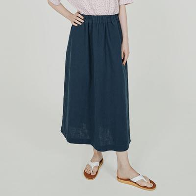 Chikita All-Band Natural Skirt (Linen) Navy 252402Snv