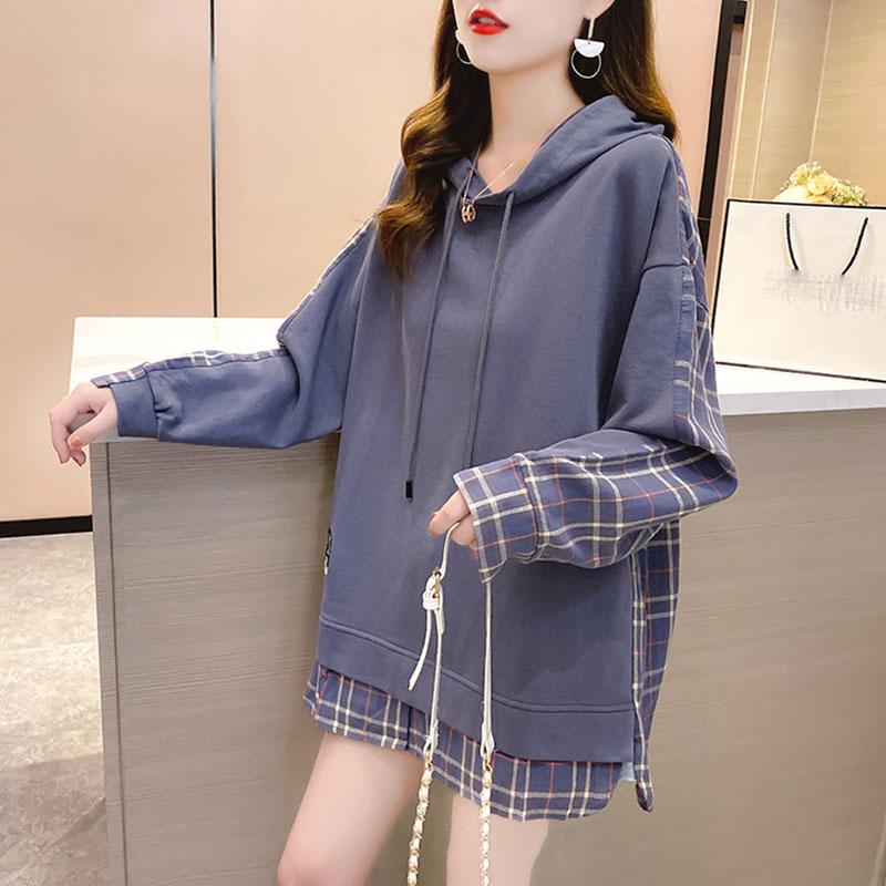 Check Color Matching Sudadera Otoño e Invierno Talla Grande Mujer Falsa Dos  Sudaderas con Capucha Sueltas de Manga Larga comprar a buen precio —  entrega gratuita, reseñas reales con fotos — Joom