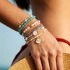 Summer Beach Gold Plated Zinc Alloy Pearl Beaded Shell Pendant Bohemian Charm Bracelet Ocean Jewelry for Women Fashion