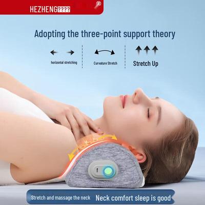 HEZHENG Portable Cervical Memory Foam Massage Pillow CN Plug (adapter Included)