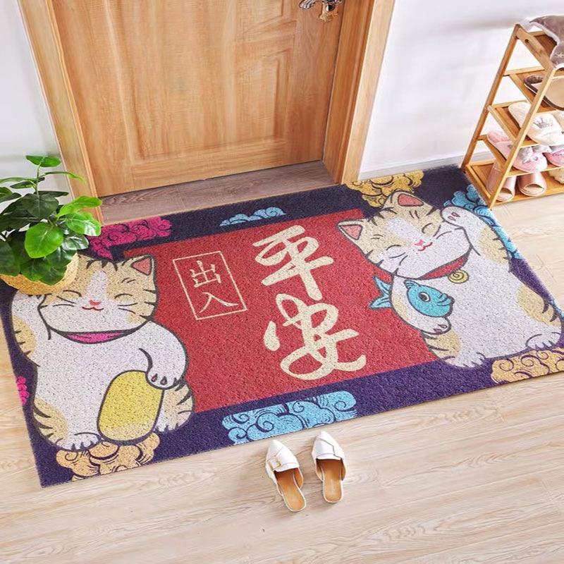 

New Cut Wire Ring Entrance Door Mat Dust Removal Entrance Door Rubbing Ground Mat Household Cartoon Animal Rubbing Foot Mat 40*60cm