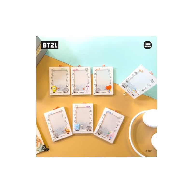 [BT21 Acrylic Photocard Keychain] ACRYLIC PHOTO CARD HOLDER Case Card Holder Character Acrylic Trading Card Case Fandom Korean Keychain Cute Character