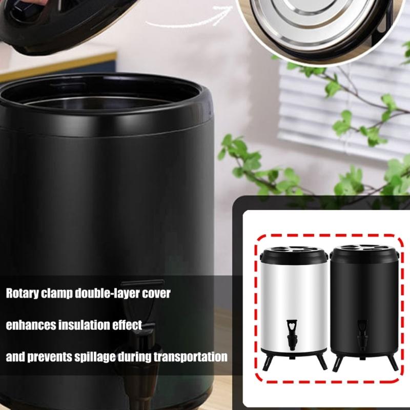 Large Capacity 8 Liter Warm Drink Container With Comfortable And Escape Immune Plan White Metal