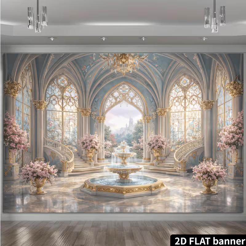 2D Castle Ballroom Backdrop for Princess & Fairytale Shoots