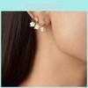 Elegant White Diamond-studded Ghost Alloy Pendant Earrings Set For Multiple Piercings