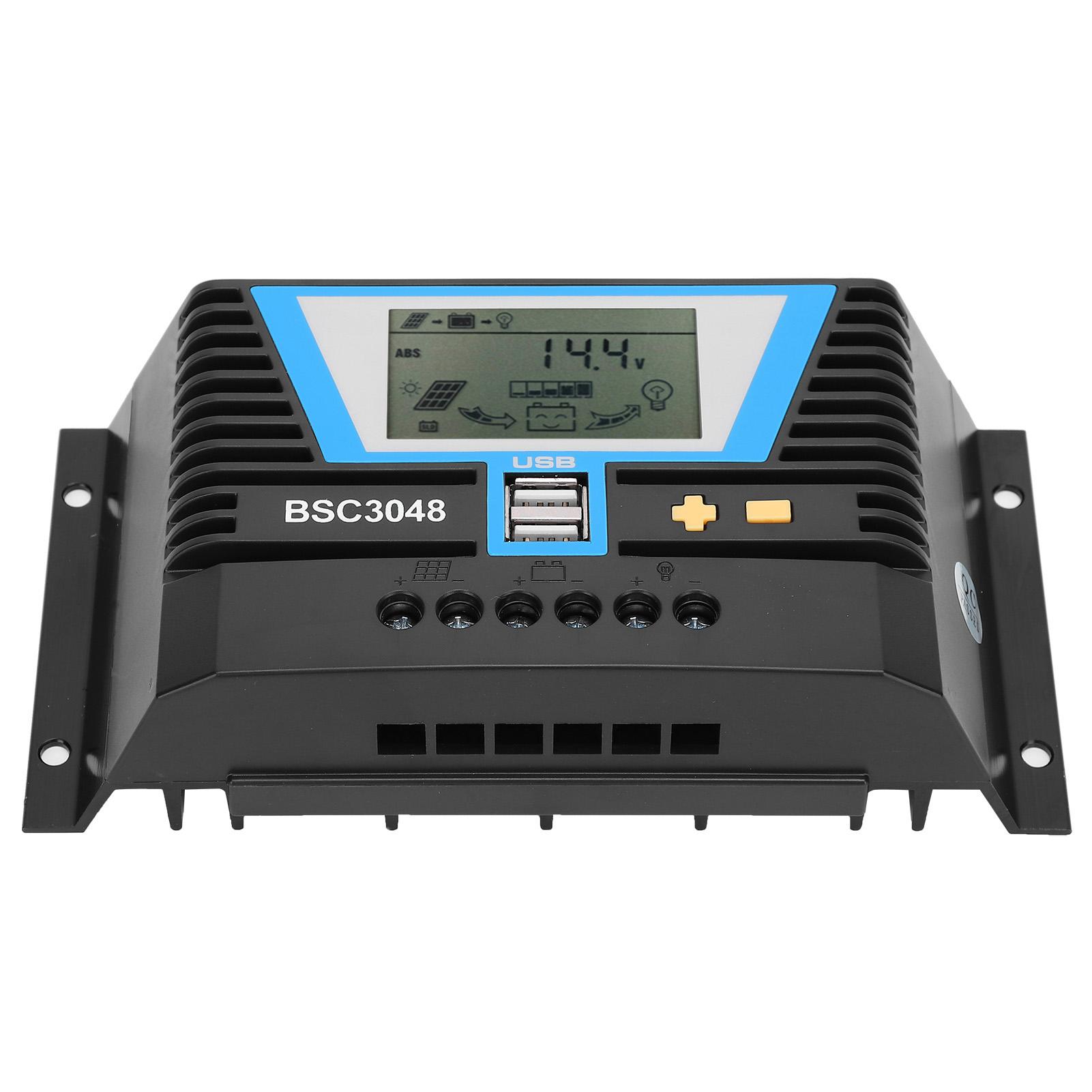 

Solar Charge Controller Solar Controller for Variety Batteries BSC3048 30A 12V/24V/36V/48V Charging Control синий