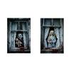 2PCS 2D Flat Scary Halloween Window Cover Super Terrifying Blood-Themed Scary Halloween Backdrops Polyester Fiber