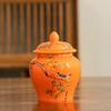 Retro Ceramic Tea Pot with Lid Sealed Mini Portable Tea Pot Tea Box Tea Container Living Room Coffee Table Decorative Ornaments