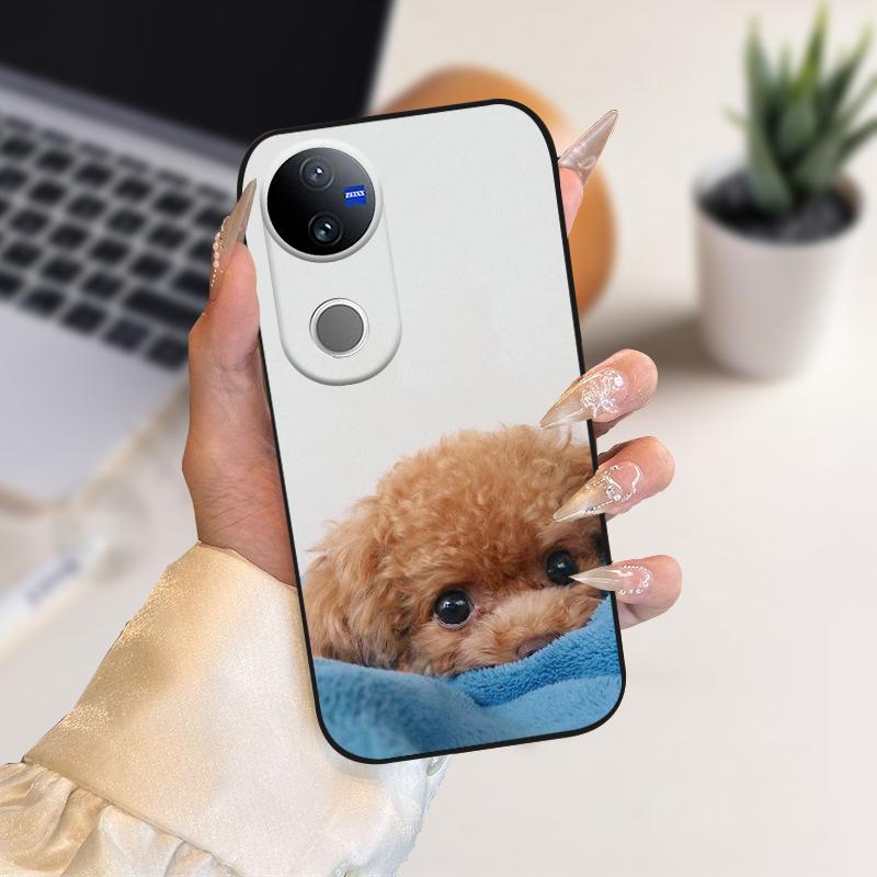 

Case For vivo V50 5G V2427 Soft Silicone TPU Black Matte Phone Cover For VIVO V50 V 50 5G Cartoon Animal Shockproof Fundas Capa - vivo V50 5G