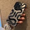 IMD Black Long Snake Eye Pattern Case For iPhone 11 Cases iPhone 16 Pro Max 12 13 14 15 15Pro Aesthetics Phone Case Cover Funda