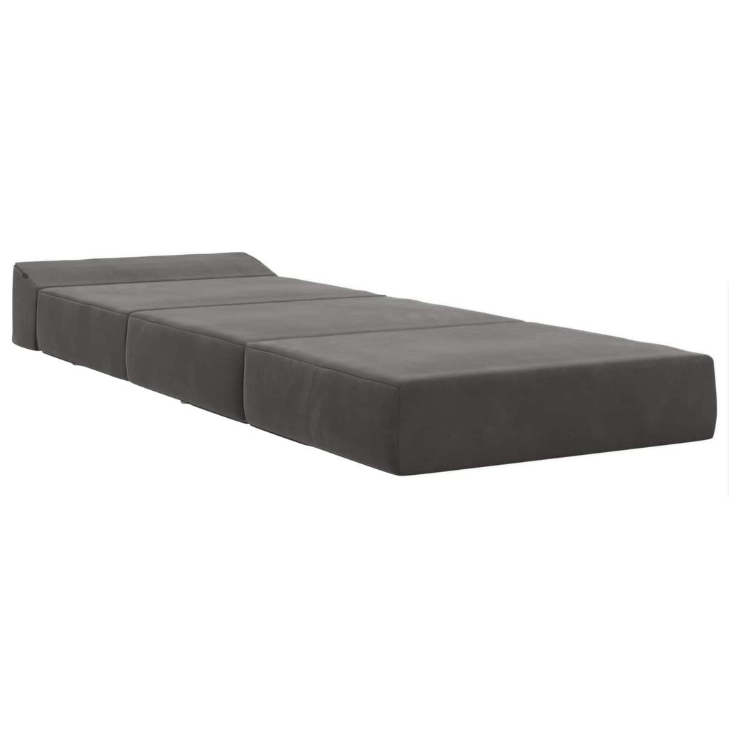 Folding Sofa Bed Dark Grey 200 x 70 x 15 cm Velvet