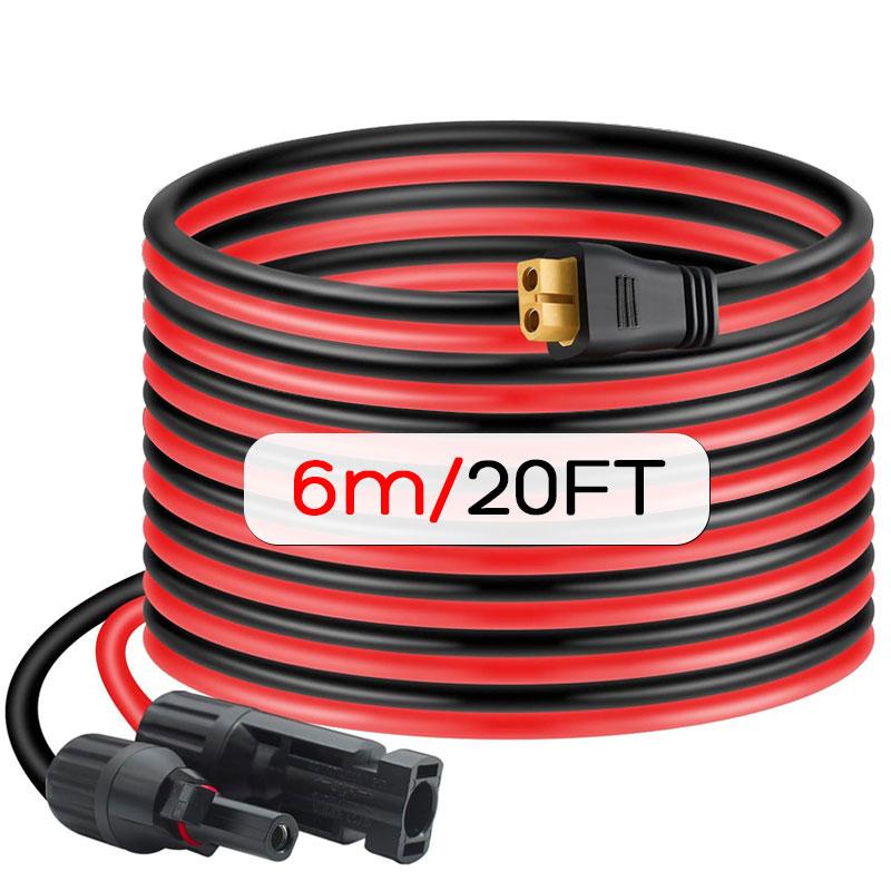 6m/20FT 3m/10FT 12AWG Solar Panel Connector to XT60 Cable for ALLPOWERS Ecoflow RIVER/DELTA Anker SOLIX C1000 Solar Generators