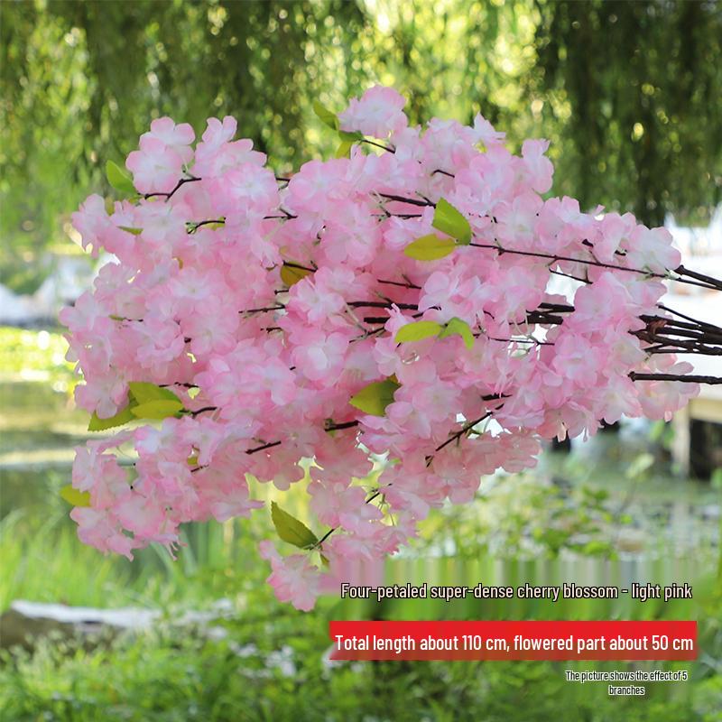 Artificial Cherry and Peach Blossom Branches for Indoor/Outdoor Decoration, Wedding Decor, Pear Flowers, Faux Silk Ceiling Rattan