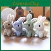 Cartoon White Cute Rabbit Plush Keychain Short Bag Decoration Kids Doll Gift