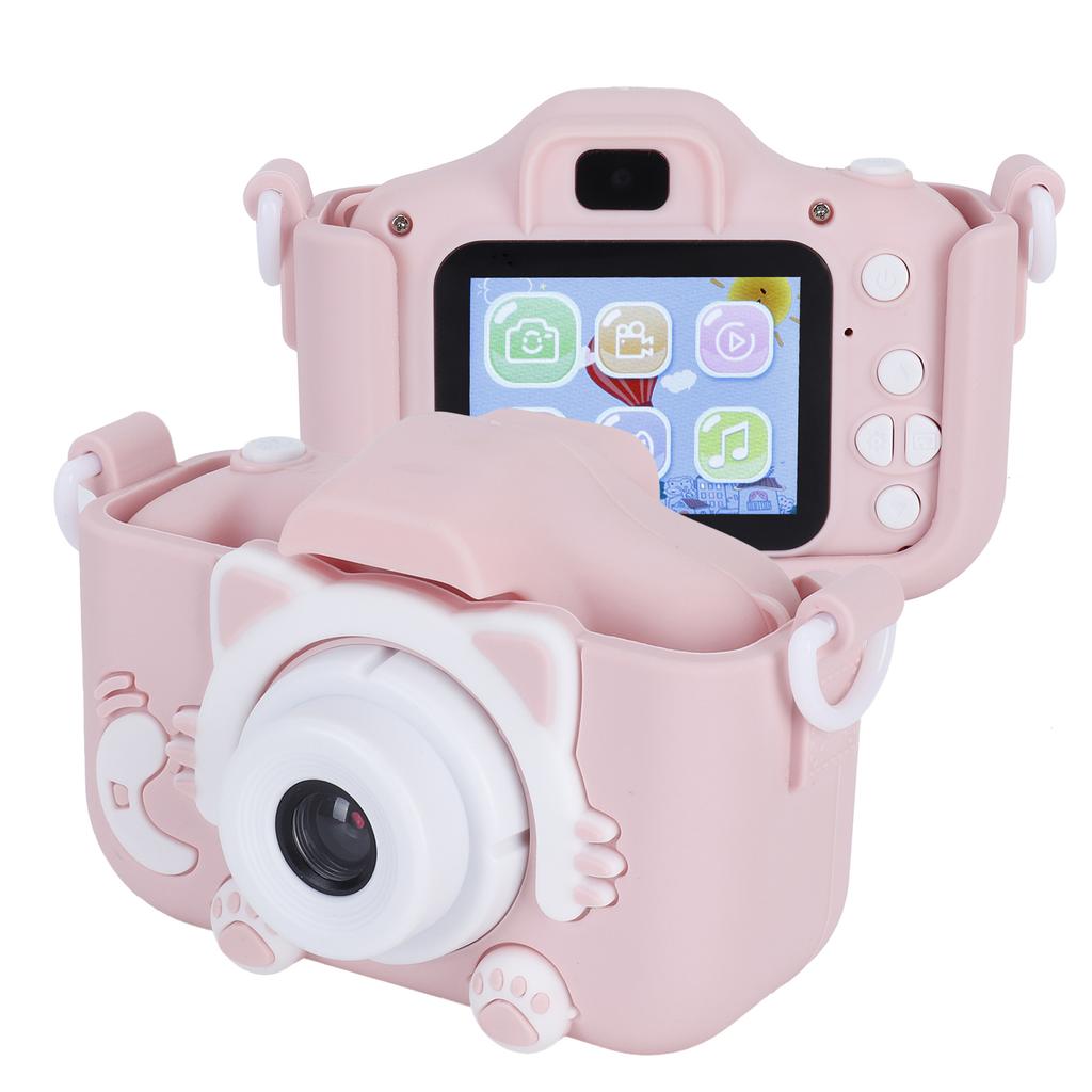Children Camera 40MP Cartoon Cat Photograph Camera with Puzzle Games Birthday GiftsPink
