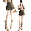 Women's 2026 Autumn/Winter High-Waist Wool Suit Skirt Pants - Double-Breasted, Wide-Leg Slimming Shorts