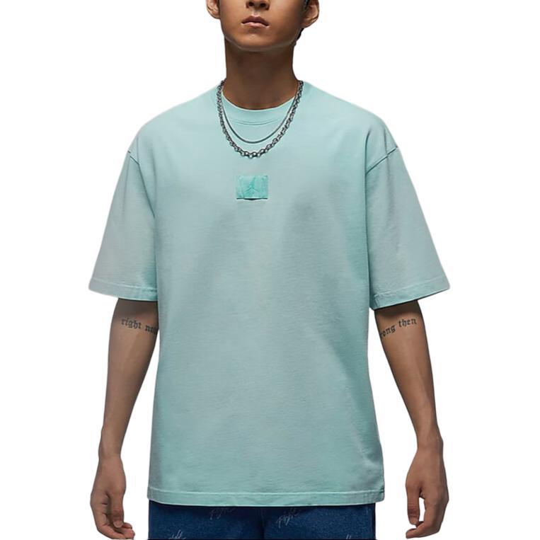 Nike T Shirts Men's Turquoise Crew Neck Moderate FZ1915-368