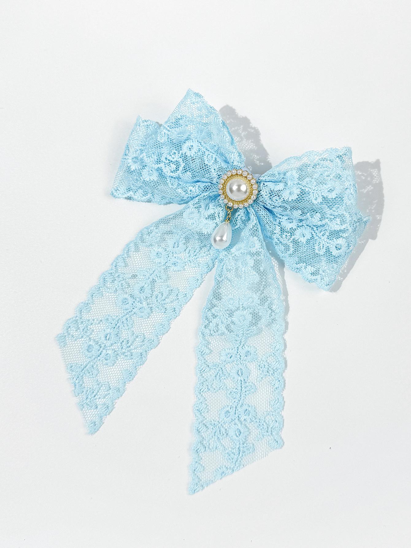 

Элегантная заколка для волос с кружевным бантом, женская заколка для волос на затылок, темпераментный аксессуар для волос в лесном стиле