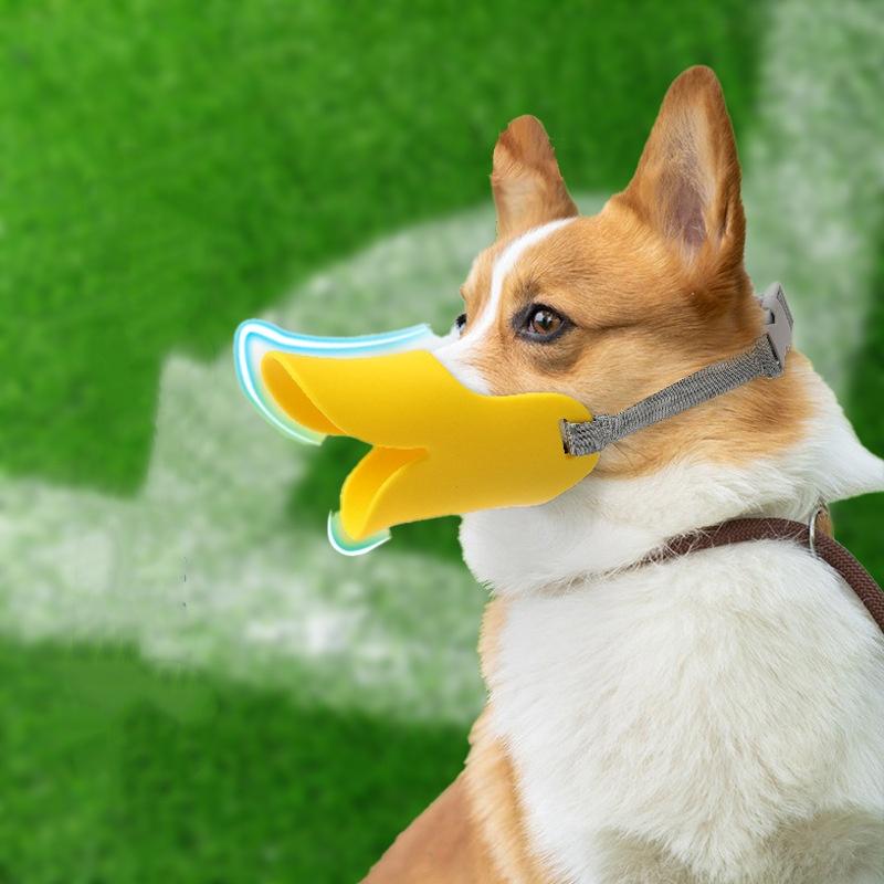 Adjustable Dog Silicone Duck Muzzle Anti Bite Stop Barking Pet Accessory Safe Small To Large Dog Mouthpiece Cover