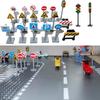 Non-Toxic Moc City Traffic Lights Road Signs Roadblock Signal Light Speed Limit Diy Building Block Scene Construction Minifigs Accessories