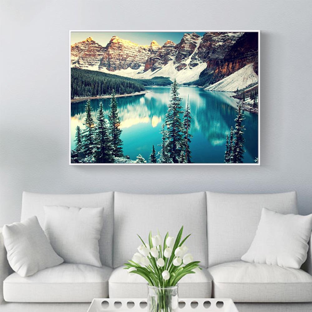 5D DIY Diamond Painting Mountain Peaks Of Rhinestones Full Square Diamond Cross Stitch