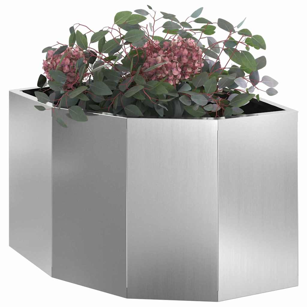 Corner Planter Silver 45 X 45 X 35 Cm Galvanized Steel