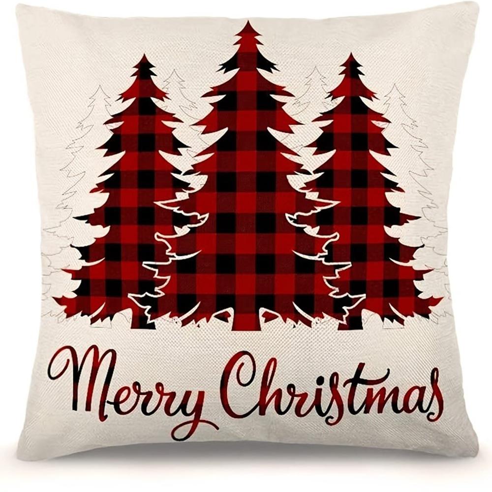 Merry Christmas decoration pillowcase Car Christmas Tree Lattice Pillow cover Sofa Cushion suite room home decoration gift