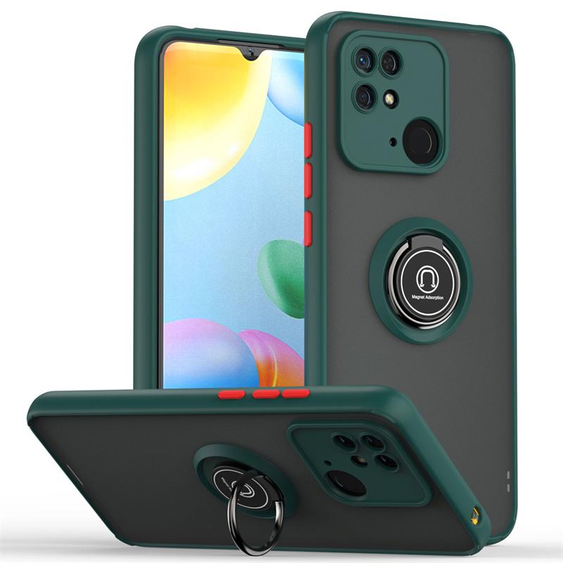 Hülle Für Xiaomi Redmi 10C 10 10A Hülle Stoßfest Matte PC Armor Handyhülle Für Redmi 9C 9 9A Magnetischer Ring Ständer Halter Abdeckung