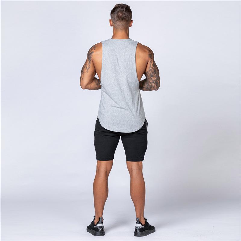 Men's Solid Color Loose Cotton Summer Singlet – Sleeveless Bodybuilding Fitness Vest