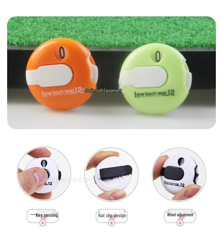 Golf Score Zähler Hut- & Handschuhclip - Ein-Knopf-Reset Turnier Schlagwerkzeug