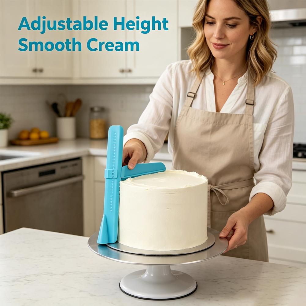 PP Cake Leveler Smoother With Adjustable Height,Fondant Plastic Scraper,Smoothing Tool For Smoothing The Edges Plastic Scraper T