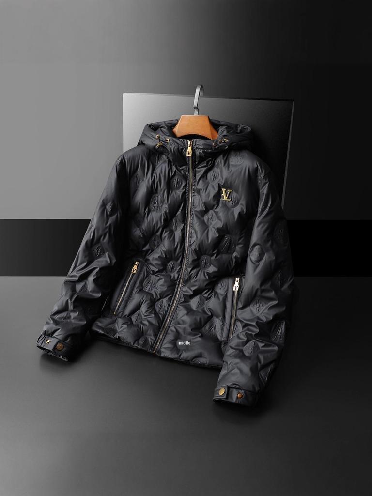 Luksusowa męska kurtka puchowa z kapturem - Europejska wysokiej klasy 90 biały puch kaczy zimowy płaszcz